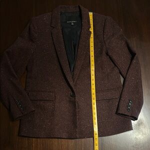 Women’s Banana Republic black and burgundy tweed suit jacket